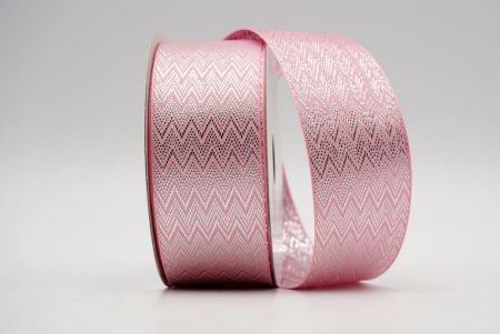 Vaaleanpunainen-hopea zigzag-kuviointi nauha_K1767-209